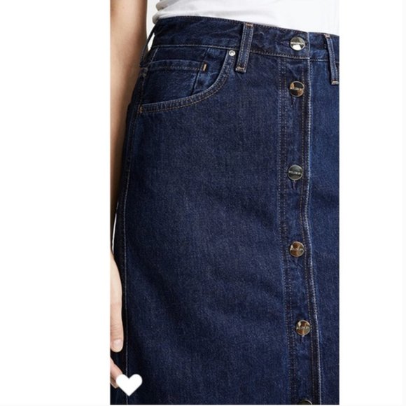 Goldsign The Button Front Denim Skirt - Picture 2 of 7